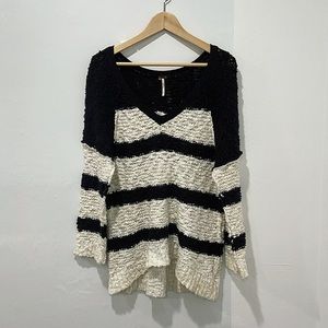 Free People Striped Pullover Sweater
